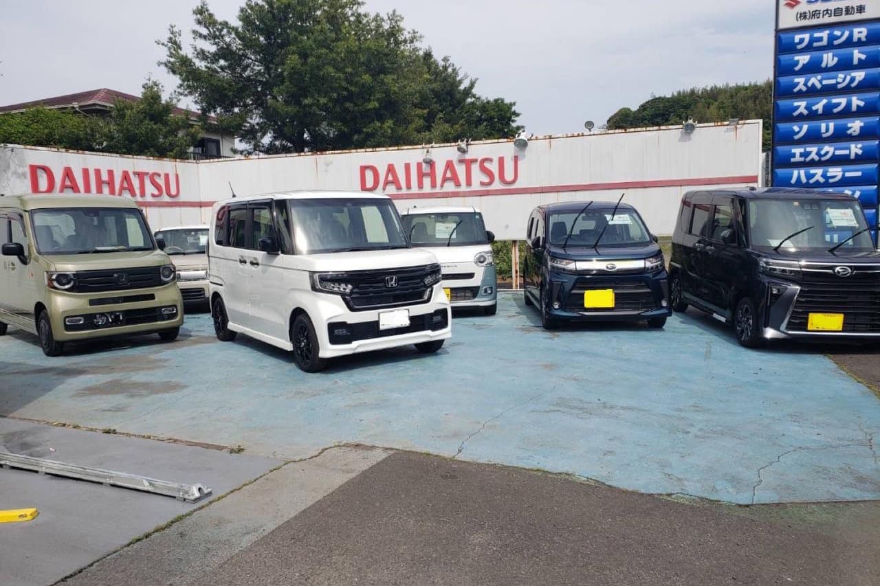 中古車が並んでいる様子